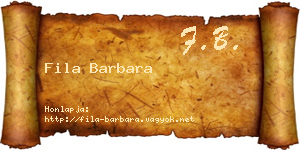 Fila Barbara névjegykártya